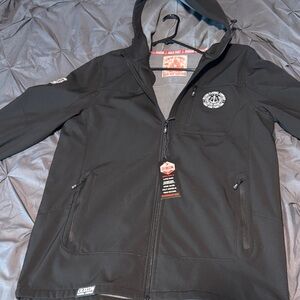 DIXXON Black Hooded Jacket with Logo